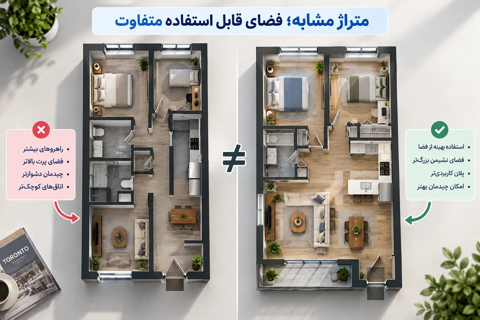 تاثیر متراژ و پلان بر قیمت آپارتمان و خانه در تورنتو